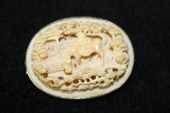 Chinese ivory brooch